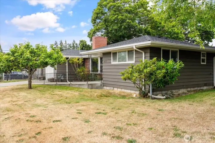Set on a spacious corner lot.