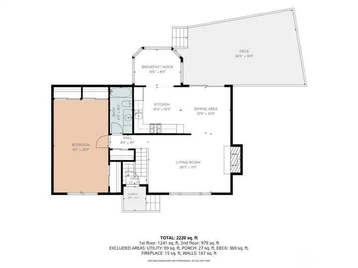 Upper level floor plan