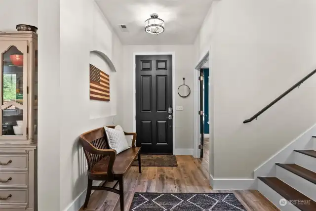 Beautiful entryway with finished room off the entry