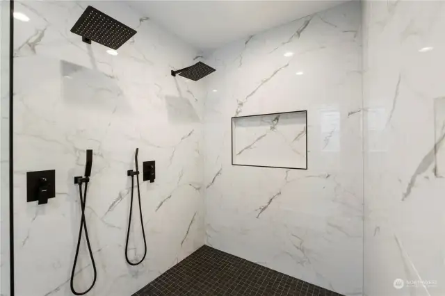 Two headed enormous shower in Primary suite