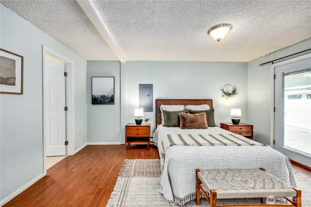 Primary bedroom with great natural light.