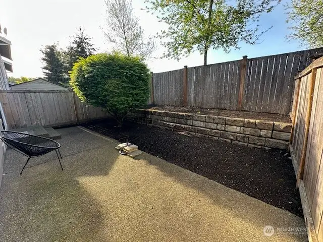 Backyard fully fenced
