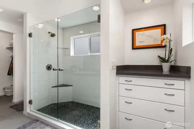 Primary bath with dual shower.