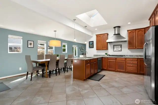 Updated kitchen and dining room.