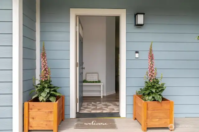 Front entrance into a  home built in 2021!