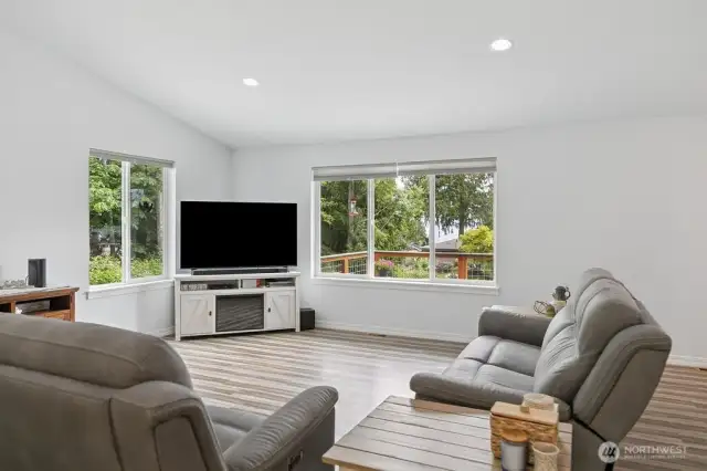 Spacious open concept living room.