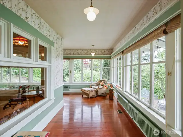 Another view of this  wrap-around windowed room.