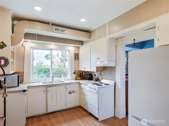 This is the secondary kitchen located in the ADU.