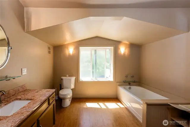 Primary bath off bedroom.