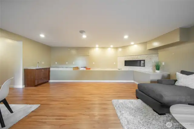 With its own entrance, this downstairs area is a prime space for a mother-in-law or guest suite if you so choose.