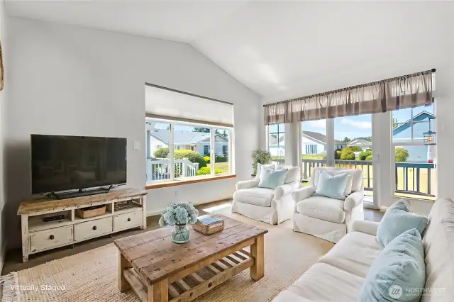 Virtually staged living room