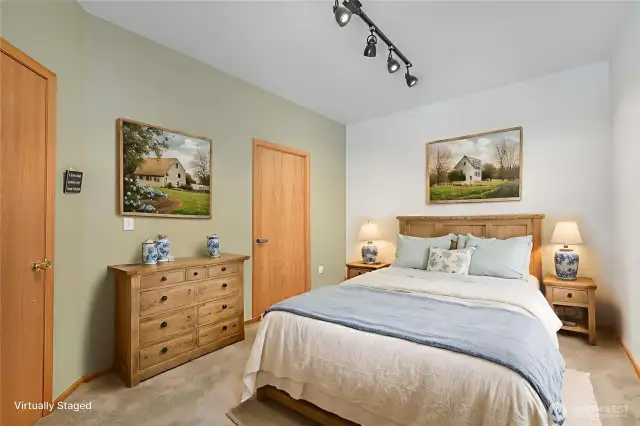 Virtually staged guest bedroom