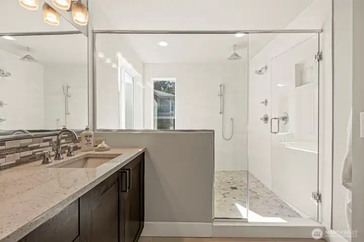 Upgraded finishes and tilework in Primary Bath/Shower