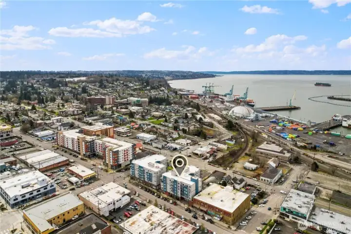 Blocks from the water front.