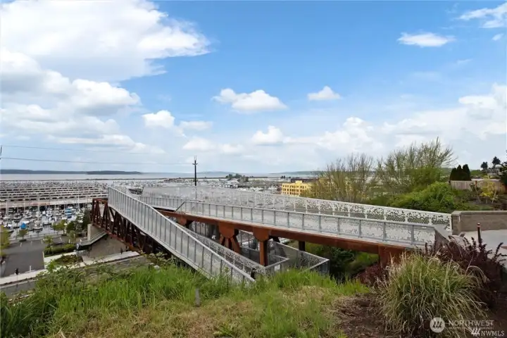 Short Walk north on Grand Ave to the footbridge to thenew waterfront