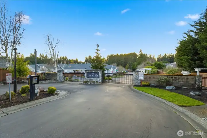 Gated entrance to the neighborhood
