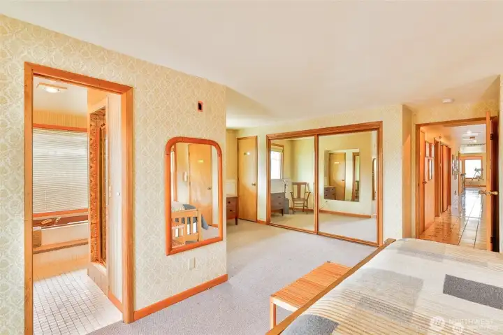 Lots of closet space in primary bedroom. Second closet not shown.