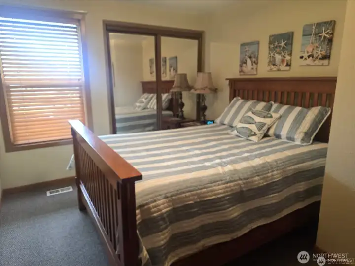 Guest room with lighted closet