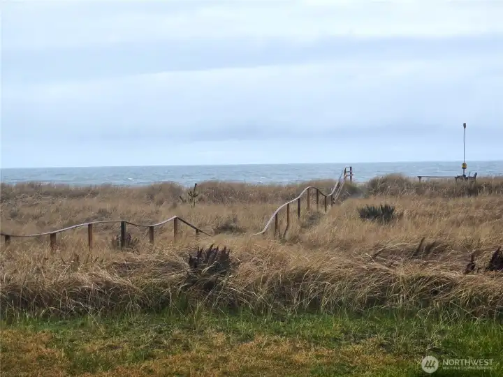 View from the deck and main living areas. Follow the fence to the beach access.