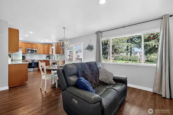 Great Room Looking At Dining Area And Remodeled Kitchen.