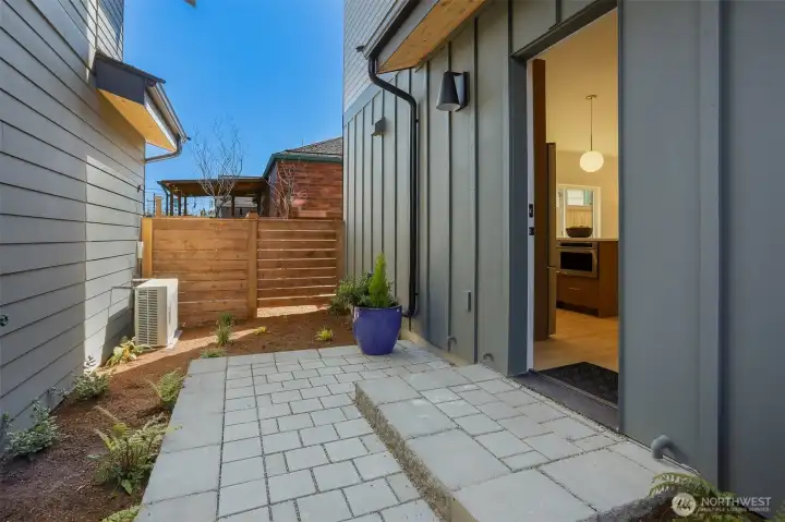 Back door leads to a second patio.