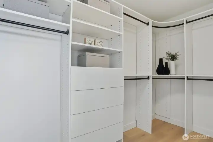 Primary bedroom's walk-in closet.