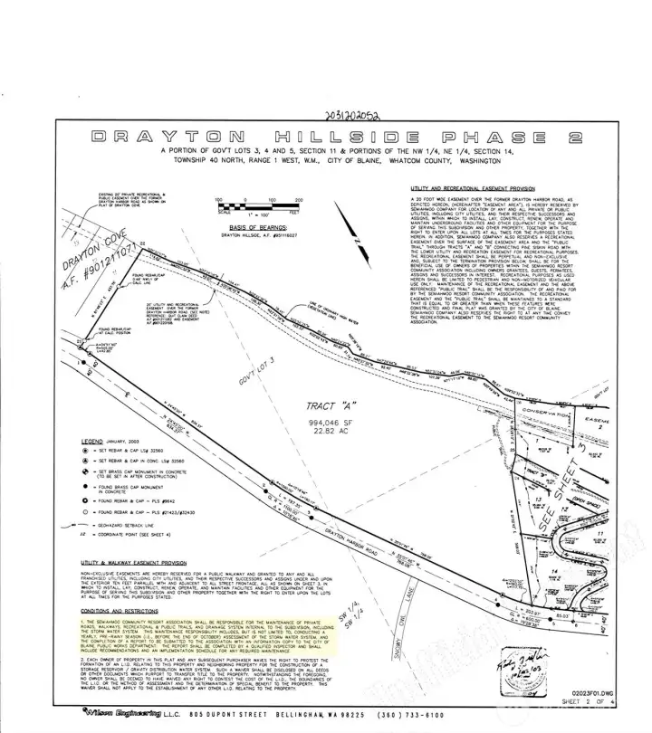 Recorded Plat of Drayton Hillside Phase 2 — Tract A (22.82 ac)