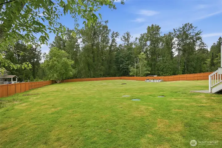 Level lot, plenty of space for your outdoors updates.