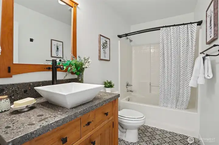 Upstairs second bathroom. Upstairs second bathroom.