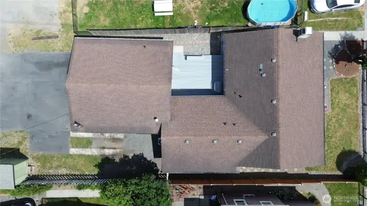 Ariel view of property. Roof cleaned April 2026