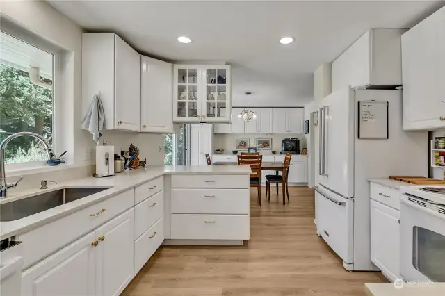 Quartz countertops with soft close cabinetry