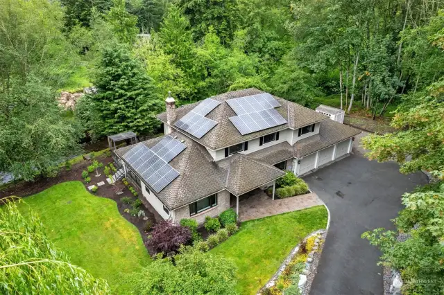 Solar panels on roof