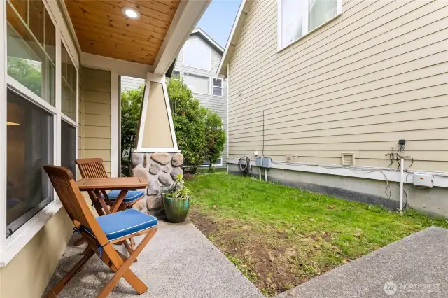 Secluded grassy area off the front porch.