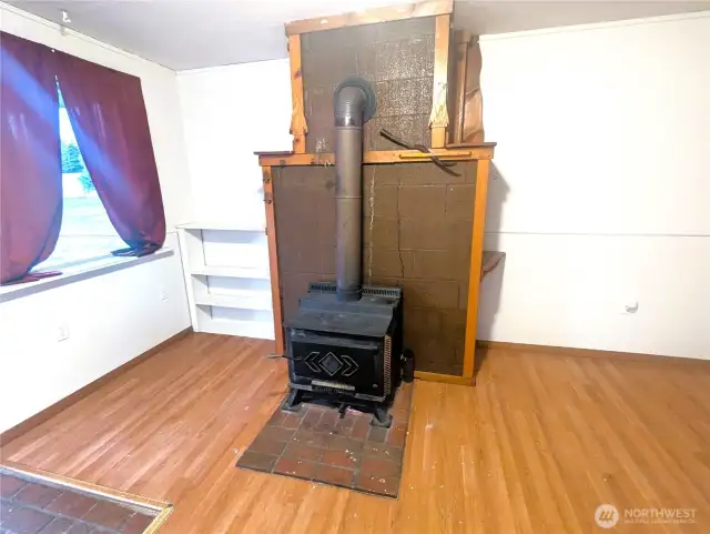 Wood stove in Family room