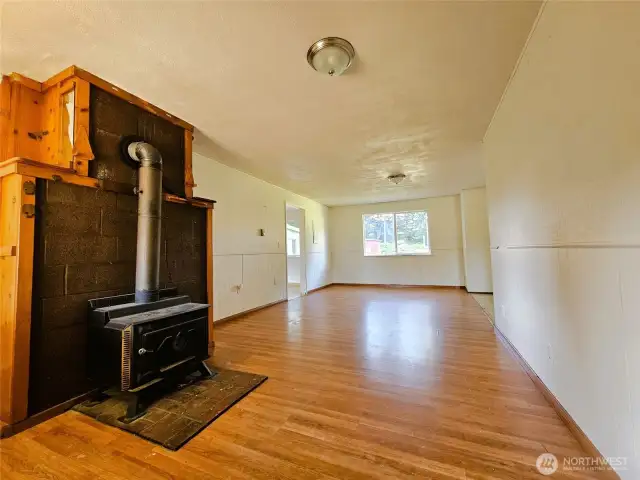 Wood stove in Family room