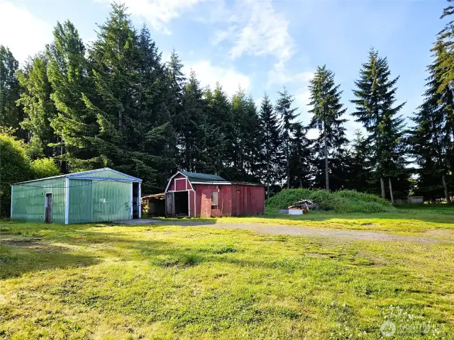 Back of house outbuildings.