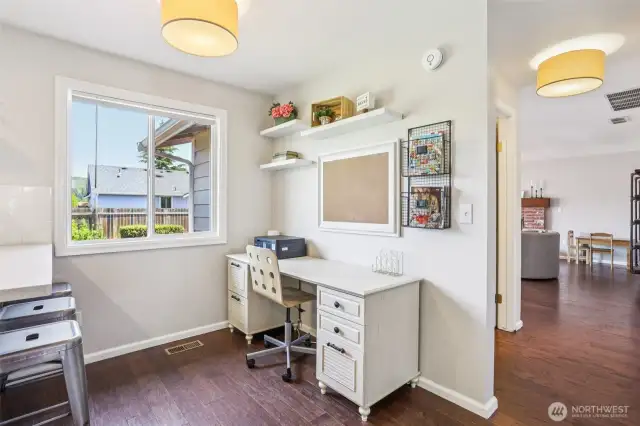 Eating space of kitchen or nook office space