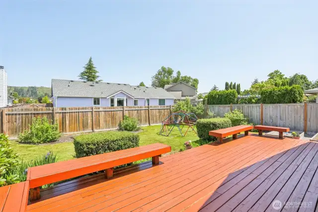 Fully fenced back yard