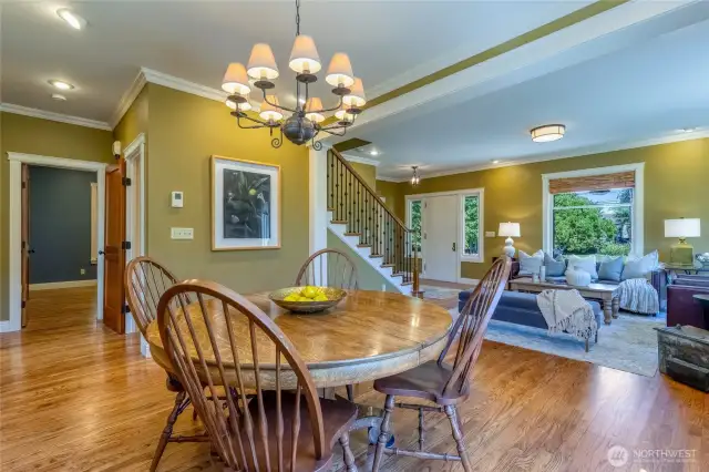 Open Dining, Living & stairway plus 1 of 2 bedrooms on the main floor