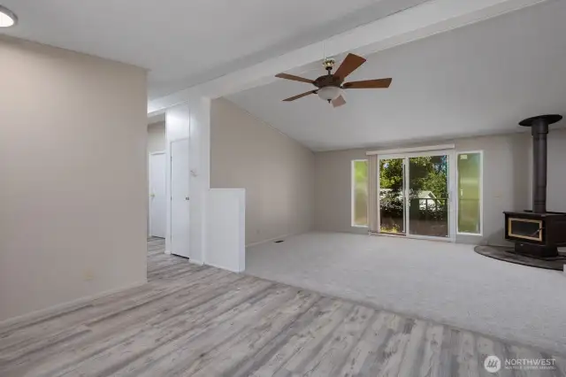 Reverse view of living room from front entry