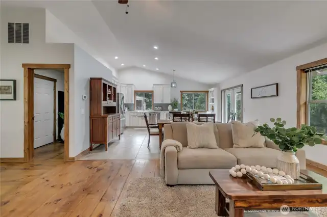 Wide planked hardwoods floors