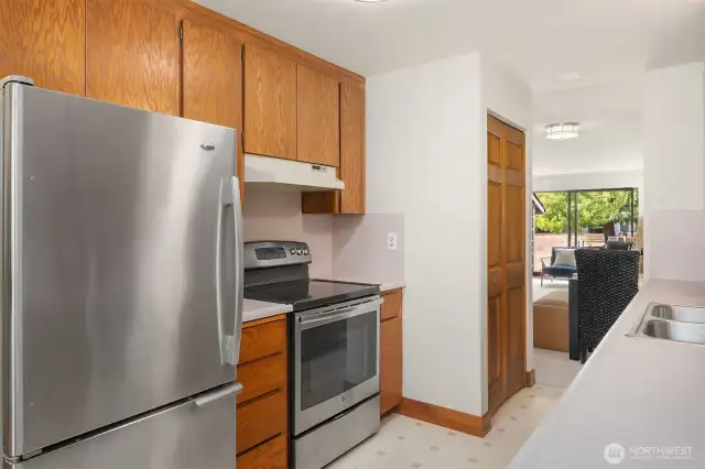 Galley Kitchen looking to formal dining room