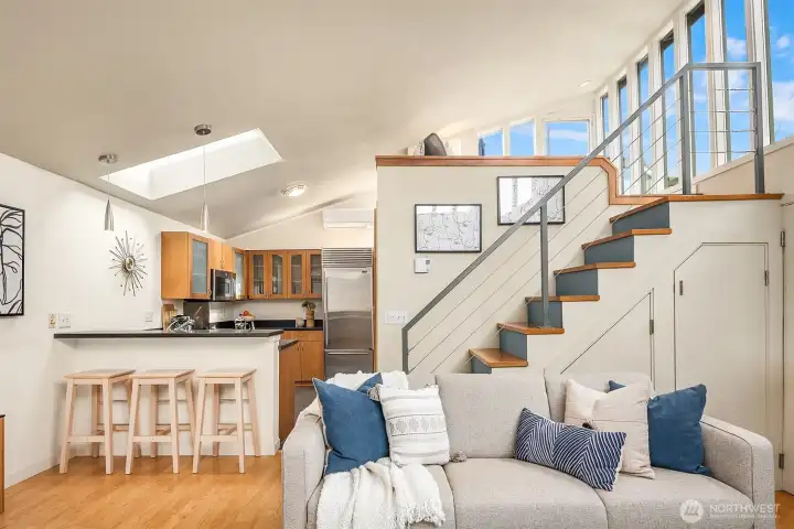 High ceilings, natural light.