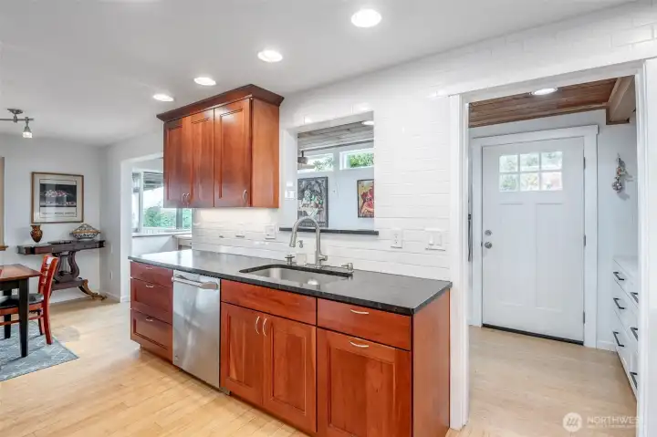 Lots of counter space in the kitchen, and in the pass-through pantry for your cooking needs