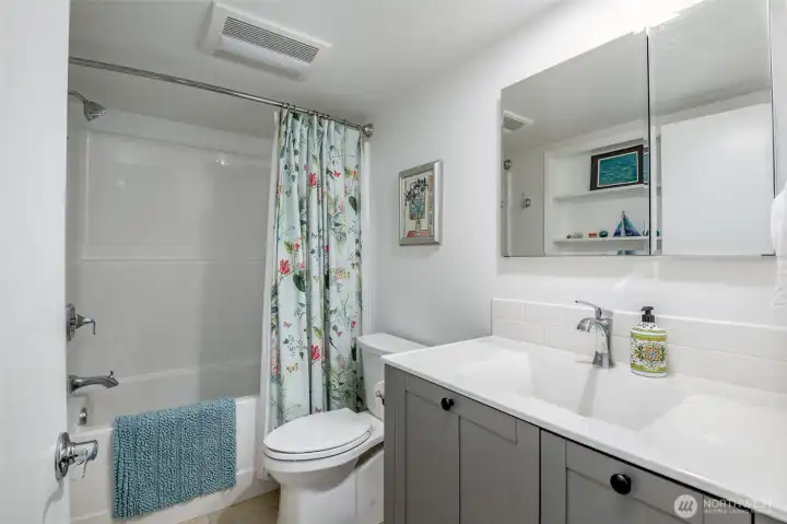 This ensuite bathroom is perfect when having guests stay in your home.