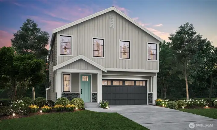 Plan 2200 Elevation B Rendering is for illustrative purposes only and may not be exact.