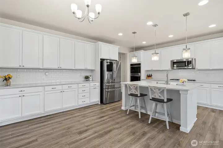 Kitchen with generous counter space.