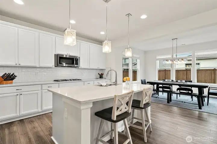 Modern style bright kitchen.