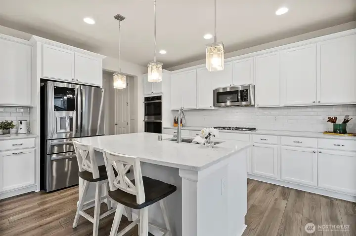 Chefs' kitchen designed for gatherings.