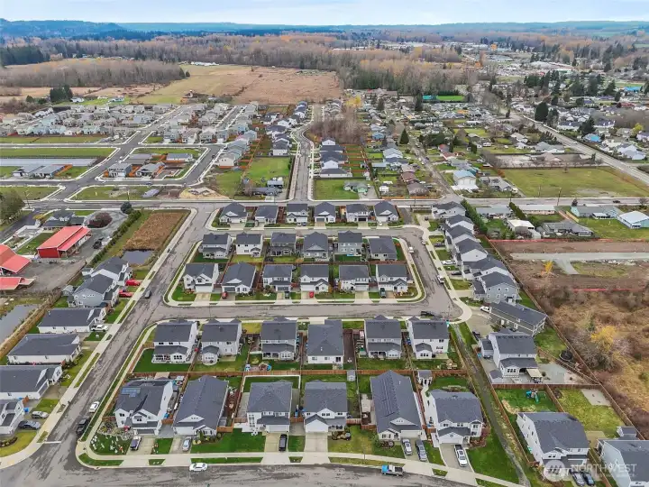 Neighborhood with trails.